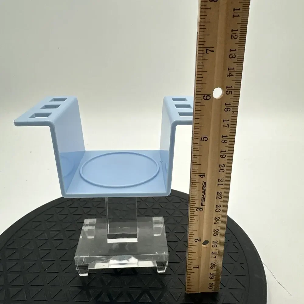 VTG MOD Lucite Acrylic Bathroom Toothbrush/Cup Holder Light Blue